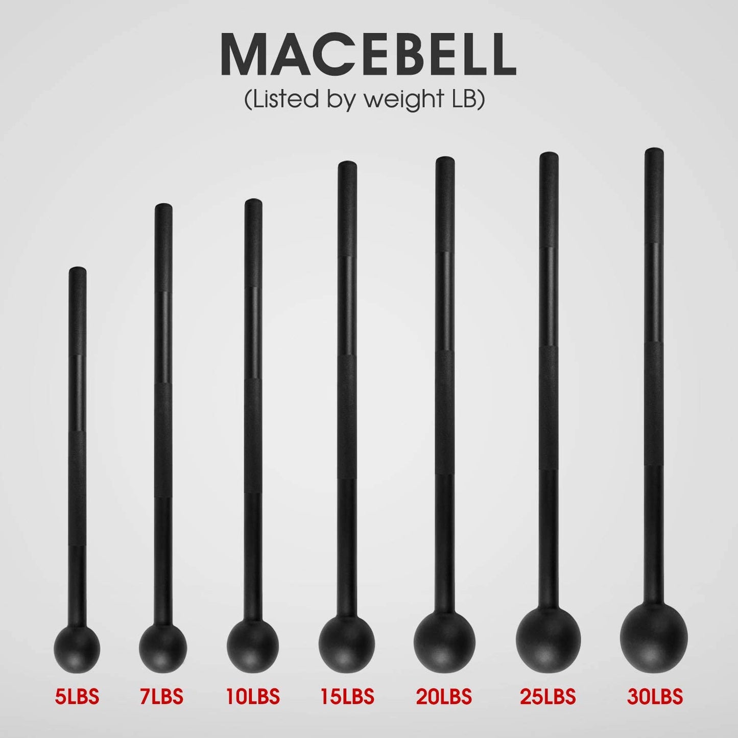 Elevate Your Strength Training with Our Versatile Steel Mace Bell - Perfect for Full Body Workouts, Rehabilitation, and Stretching! Available in 5 to 30 Lbs for All Fitness Levels!