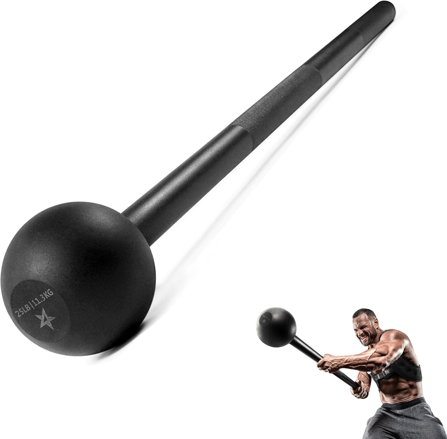 Elevate Your Strength Training with Our Versatile Steel Mace Bell - Perfect for Full Body Workouts, Rehabilitation, and Stretching! Available in 5 to 30 Lbs for All Fitness Levels!