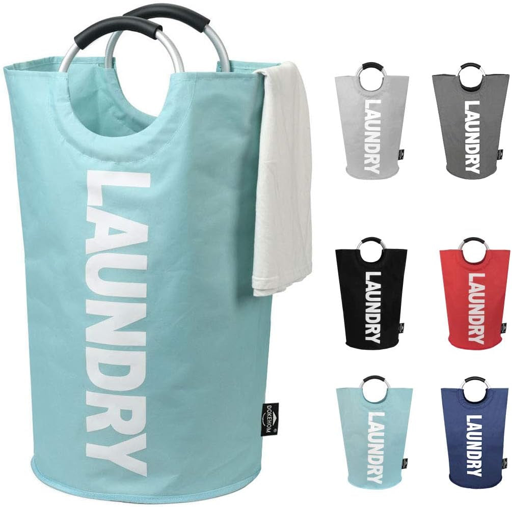 90L Large Laundry Basket, Collapsible Laundry Bag, Freestanding Tall Clothes Hamper, Foldable Washing Bin (Black)