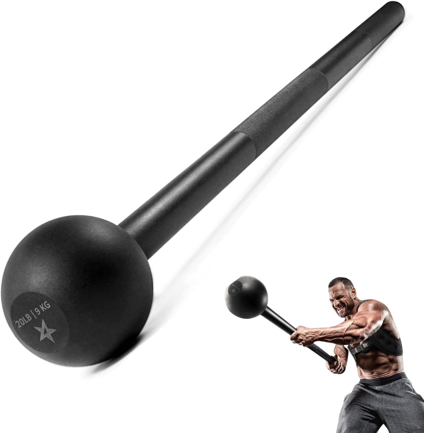 Elevate Your Strength Training with Our Versatile Steel Mace Bell - Perfect for Full Body Workouts, Rehabilitation, and Stretching! Available in 5 to 30 Lbs for All Fitness Levels!
