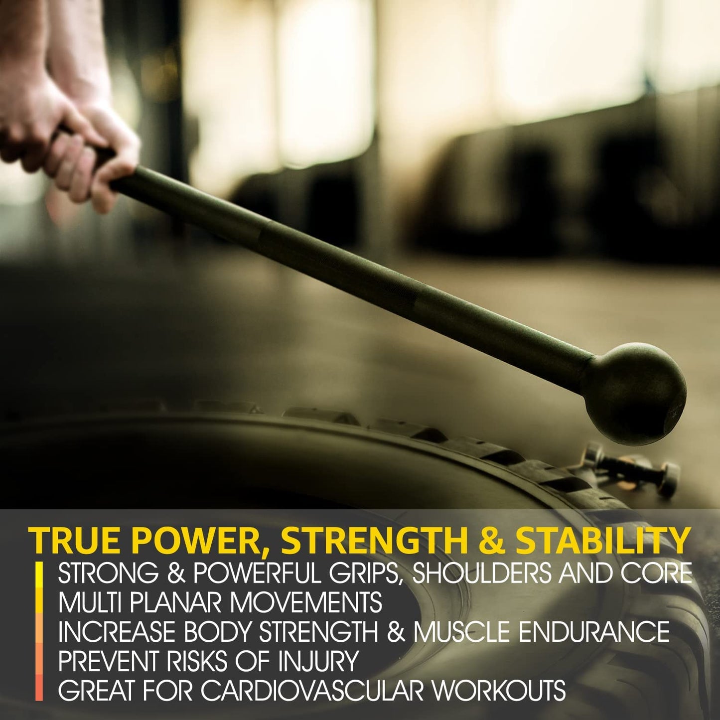 Elevate Your Strength Training with Our Versatile Steel Mace Bell - Perfect for Full Body Workouts, Rehabilitation, and Stretching! Available in 5 to 30 Lbs for All Fitness Levels!