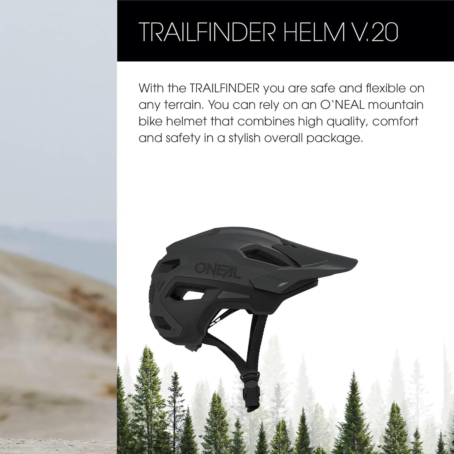 Mountainbike Helmet for Enduro & All-Mountain Trails - Ventilated, Adjustable Fit, EN1078 Safety Certified - Trailfinder Split Design for Adults