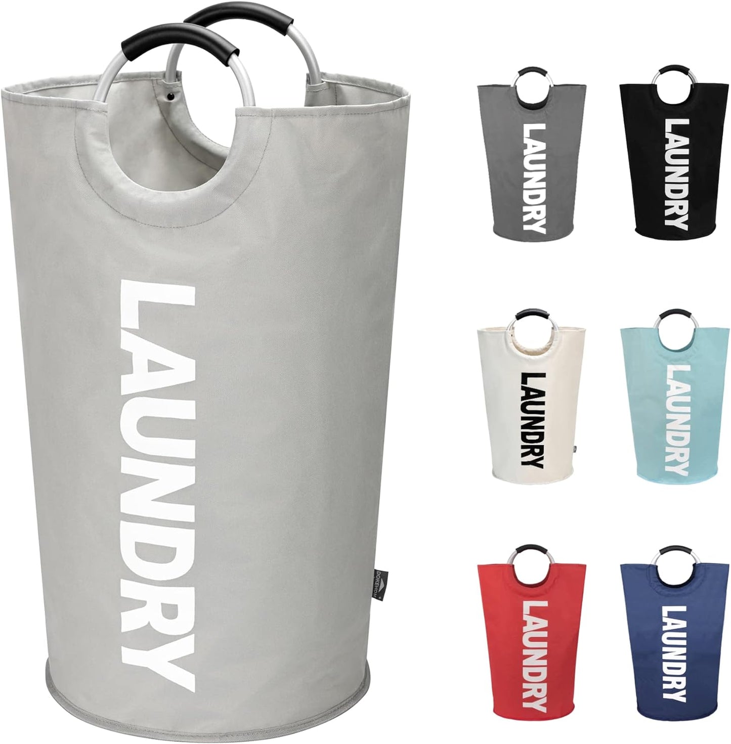 90L Large Laundry Basket, Collapsible Laundry Bag, Freestanding Tall Clothes Hamper, Foldable Washing Bin (Black)