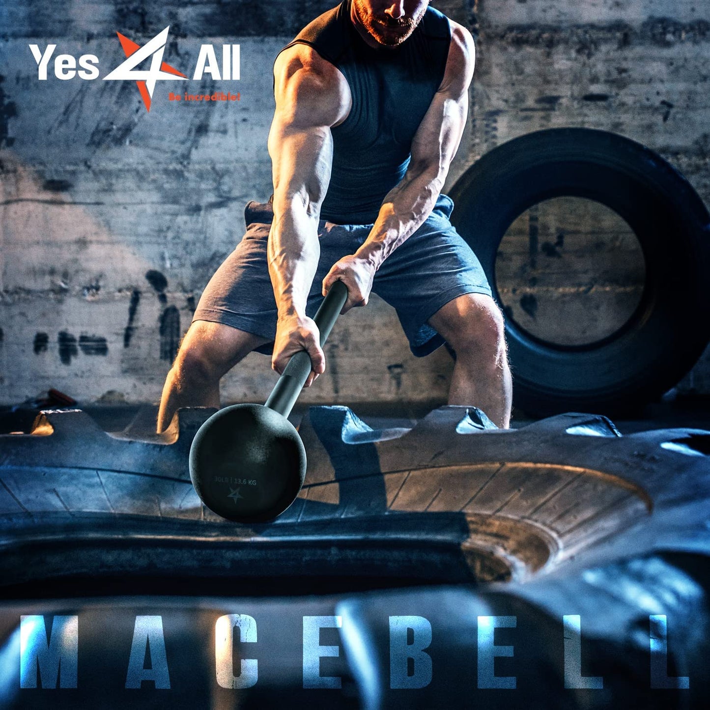 Elevate Your Strength Training with Our Versatile Steel Mace Bell - Perfect for Full Body Workouts, Rehabilitation, and Stretching! Available in 5 to 30 Lbs for All Fitness Levels!