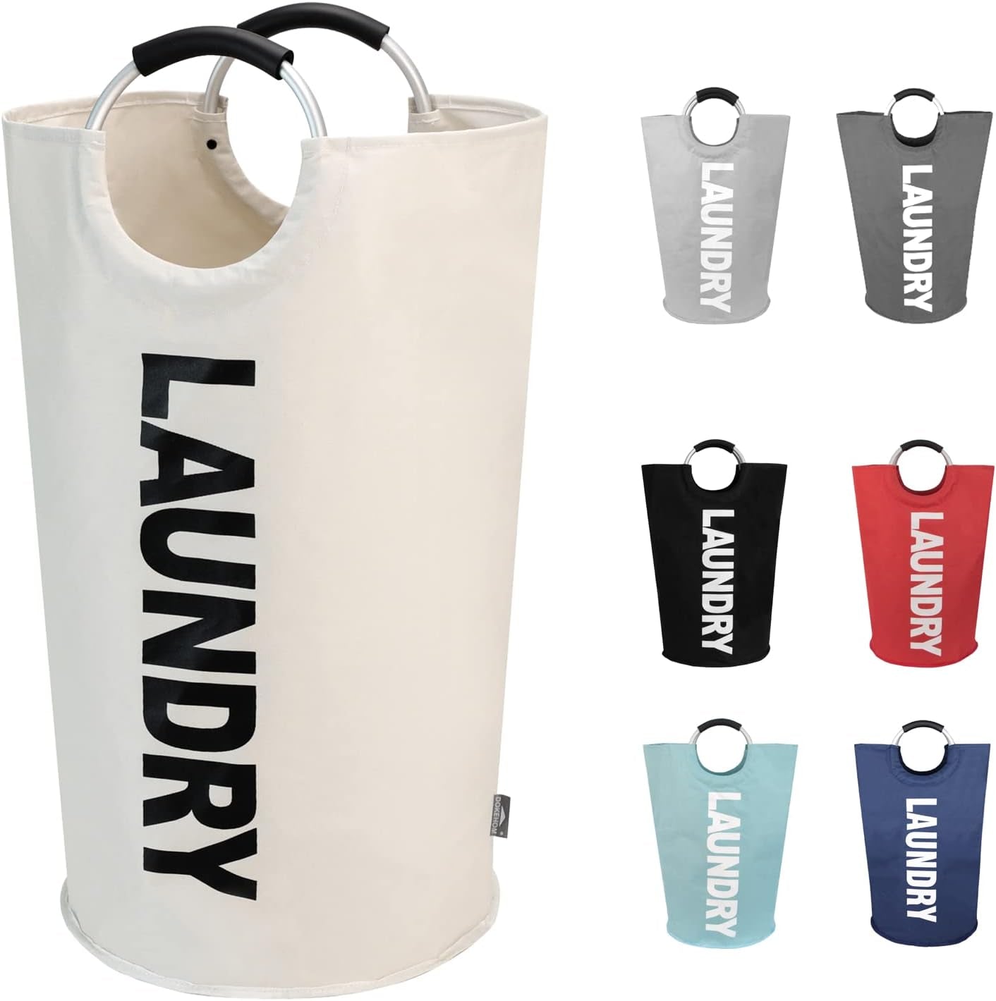 90L Large Laundry Basket, Collapsible Laundry Bag, Freestanding Tall Clothes Hamper, Foldable Washing Bin (Black)