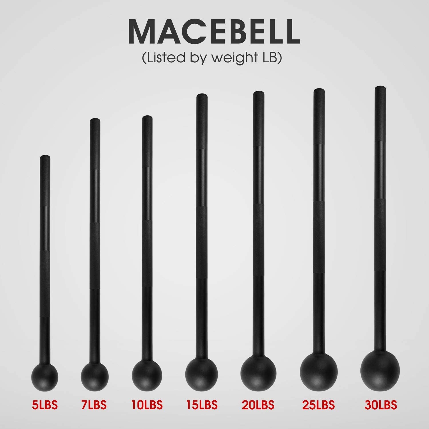 Elevate Your Strength Training with Our Versatile Steel Mace Bell - Perfect for Full Body Workouts, Rehabilitation, and Stretching! Available in 5 to 30 Lbs for All Fitness Levels!