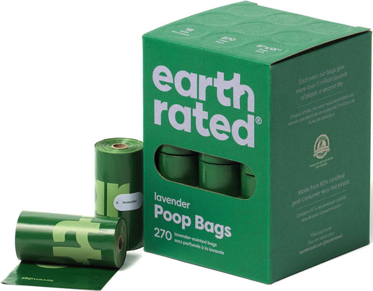 Leak-Proof Lavender Scented Dog Poo Bags - Extra Thick Waste Bag Refill Rolls - 270 Count
