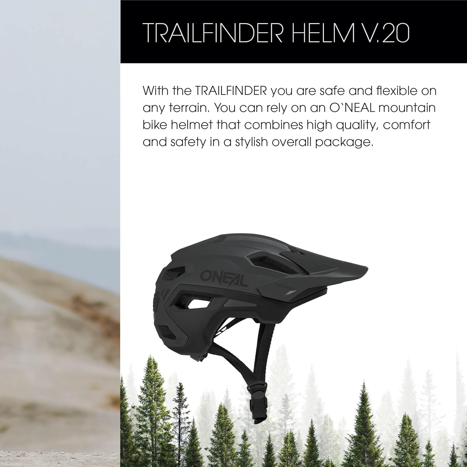 Mountainbike Helmet for Enduro & All-Mountain Trails - Ventilated, Adjustable Fit, EN1078 Safety Certified - Trailfinder Split Design for Adults